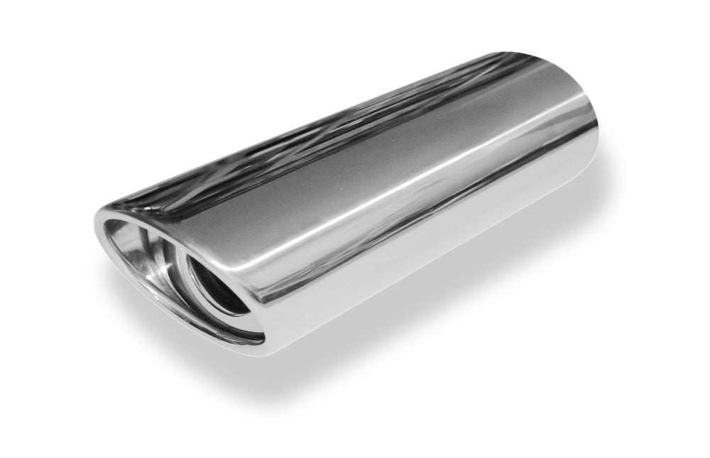 FoxAnschweißendrohr Typ 33 115x85 mm / Länge: 300 mm  - oval / eingerollt / 25° abgeschrägt / mit Absorber