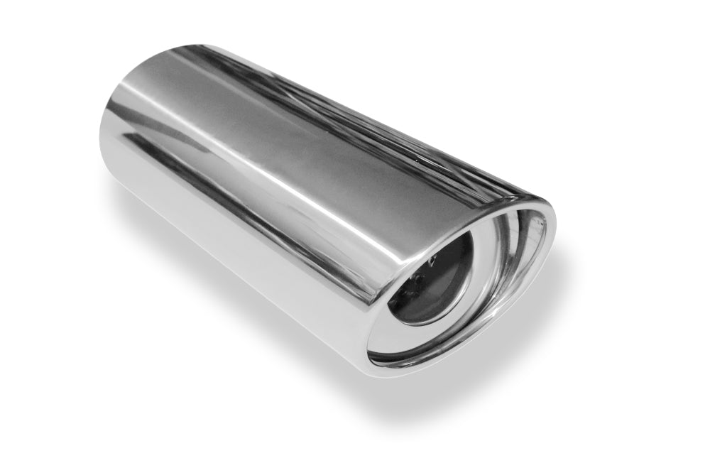 FoxAnschweißendrohr Typ 33 129x106 mm / Länge: 300 mm  - oval / eingerollt / 19° abgeschrägt / mit Absorber