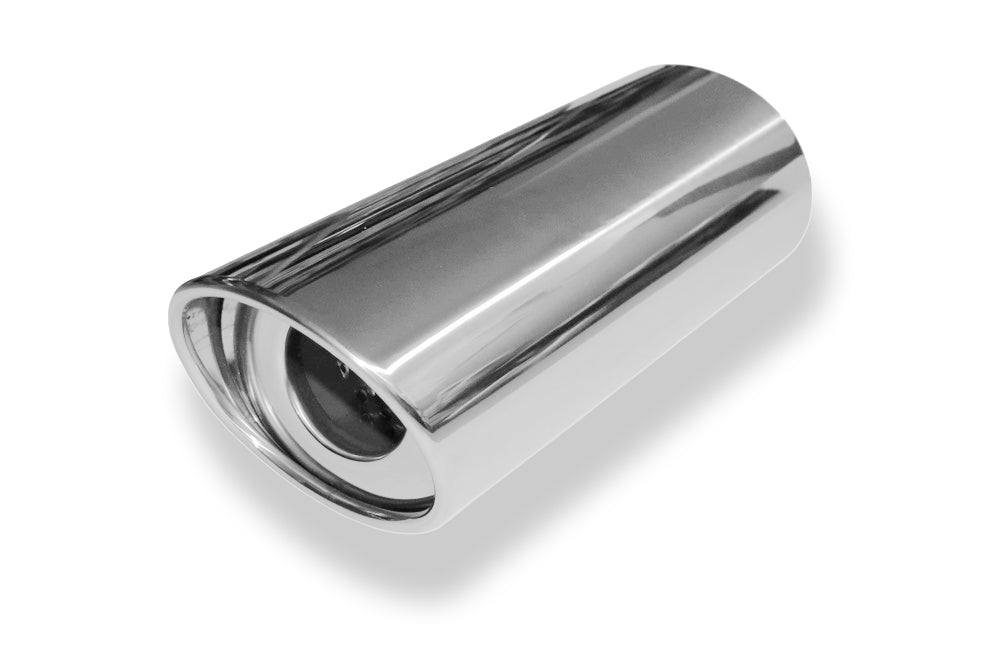 FoxAnschweißendrohr Typ 33 129x106 mm / Länge: 300 mm  - oval / eingerollt / 19° abgeschrägt / mit Absorber