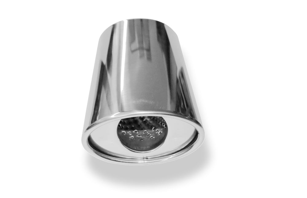 Fox Anschweißendrohr Typ 33 140x90 mm / Länge: 300 mm - oval / eingerollt / 14° abgeschrägt / mit Absorber