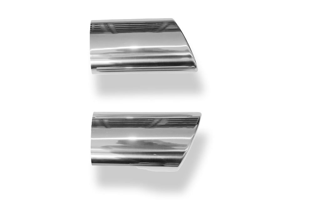 FoxAnschweißendrohr Typ 38 - Rechts & Links 106x71 mm / Länge: 200 mm - oval  - 1x seitlich nach rechts und 1x seitlich nach links abgeschrägt / eingerollt / ohne Absorber