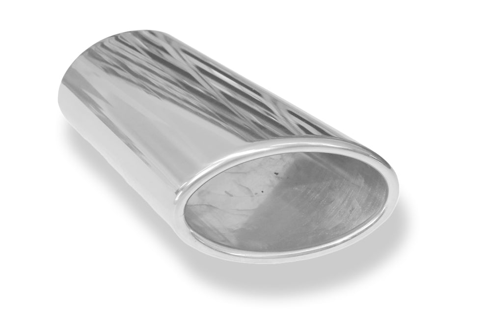 FoxAnschweißendrohr Typ 38 - Links 106x71 mm / Länge: 200 mm - oval  - seitlich nach links abgeschrägt / eingerollt / ohne Absorber