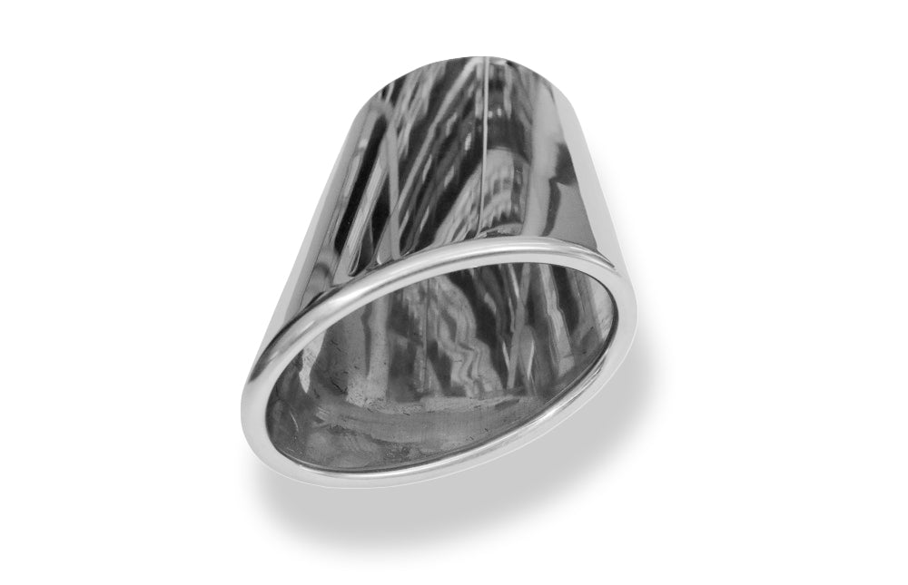 FoxAnschweißendrohr Typ 38 - Rechts 106x71 mm / Länge: 200 mm - oval  - seitlich nach rechts abgeschrägt / eingerollt / ohne Absorber