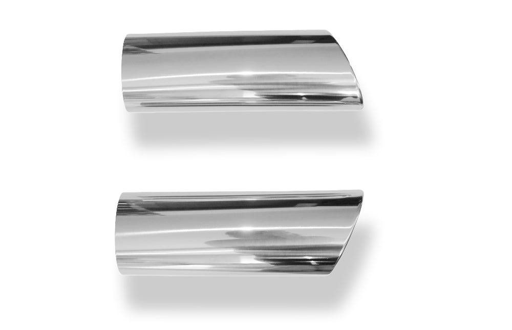 FoxAnschweißendrohr Typ 38 - Rechts & Links 106x71 mm / Länge: 300 mm - oval  - 1x seitlich nach rechts und 1x seitlich nach links abgeschrägt / eingerollt / ohne Absorber