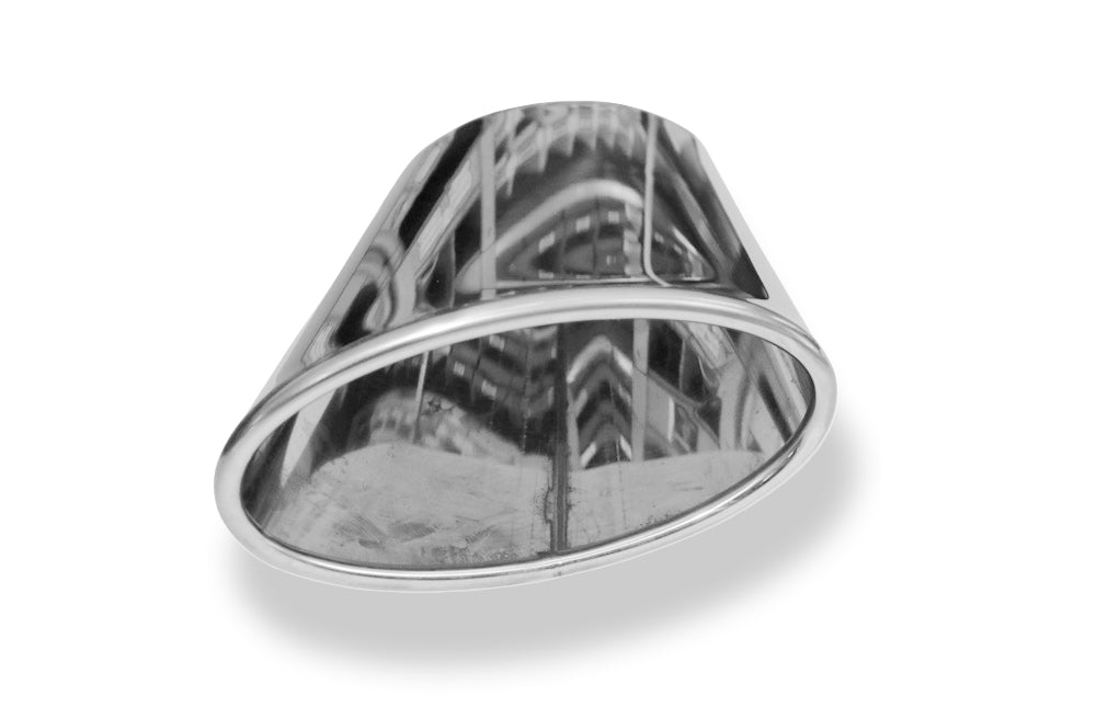 FoxAnschweißendrohr Typ 38 - Rechts 160x90 mm / Länge: 200 mm - oval  - seitlich nach rechts 15°, sowie 15° nach unten abgeschrägt / eingerollt / ohne Absorber