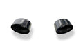 Fox Anschweißendrohr Typ 38 - Rechts & Links RS3-Look 160x130 mm / Länge: 180 mm - oval  schwarz emailliert- 1x seitlich nach rechts und 1x seitlich nach links abgeschrägt Anschluss: 63,5mm innen mit Schelle