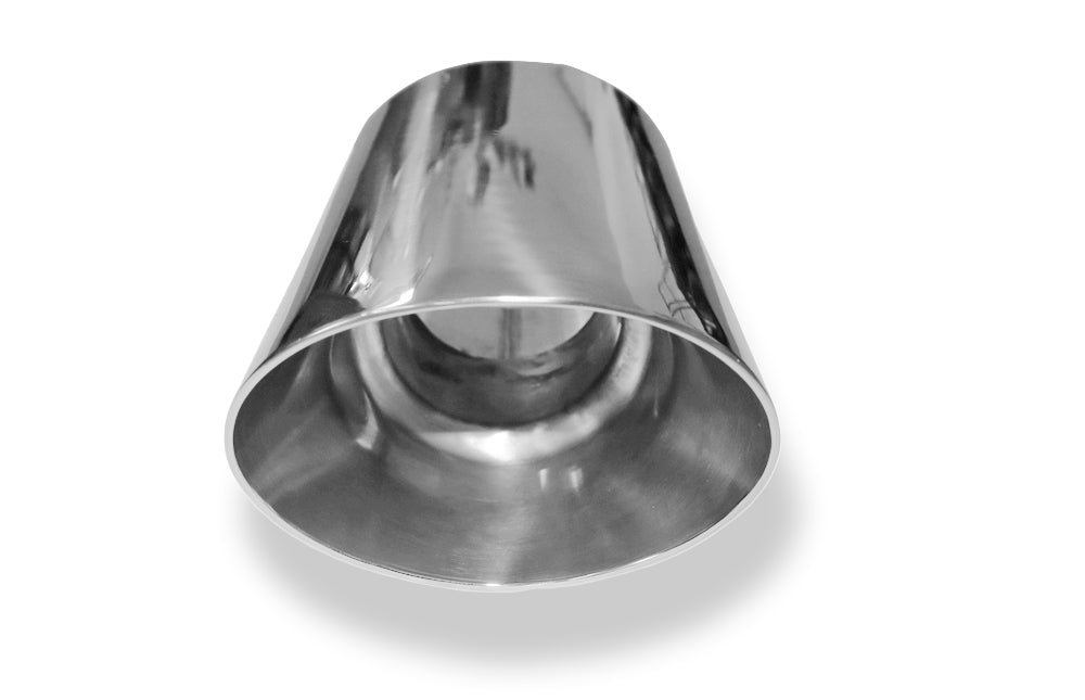 Fox Anschweißendrohr Typ 45 140 x 90 mm / Länge: 300 mm  - oval / uneingerollt / 15° abgeschrägt / mit Typ-B Einsatz