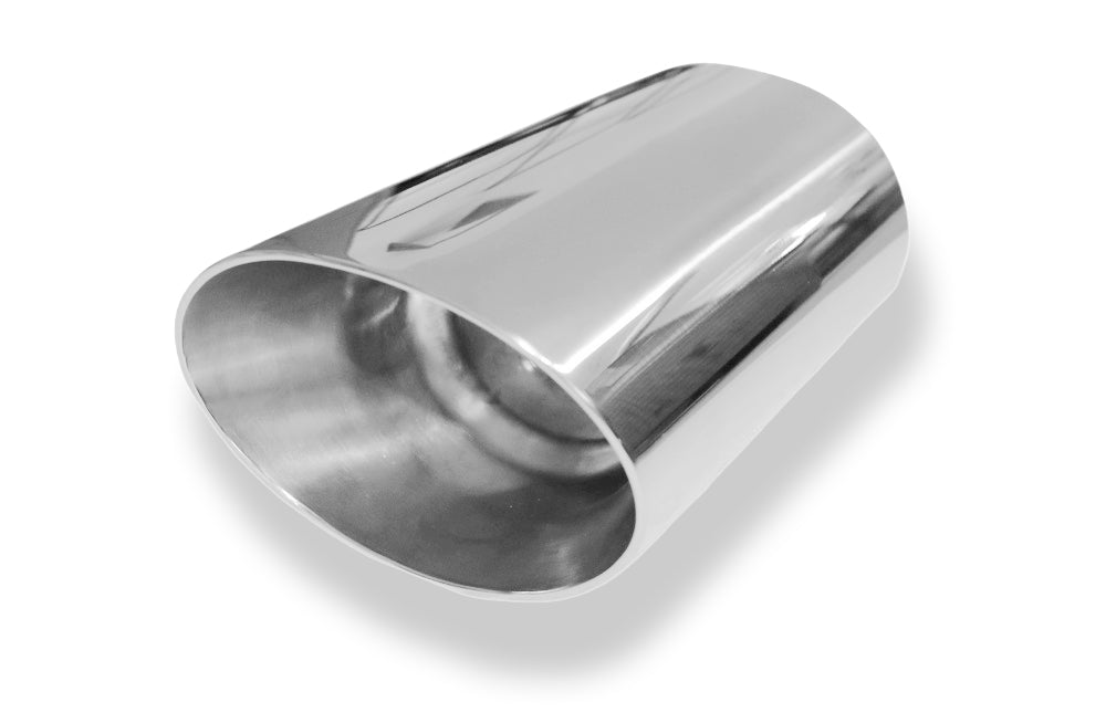 FoxAnschweißendrohr Typ 45 106 x 71 mm / Länge: 300 mm  - oval / uneingerollt / 15° abgeschrägt / mit Typ-B Einsatz