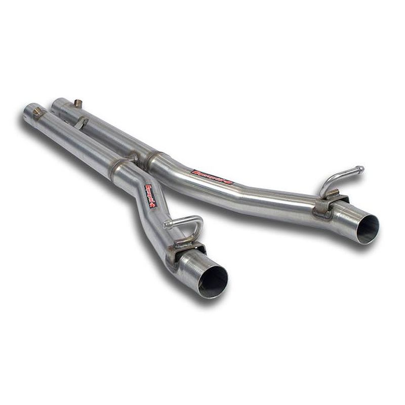 Supersprint Mittelrohrsatz Rechts + Links mit Verbindungsrohr H-Pipe  - Ersetz Serien Mittelschalldämpfer für Ferrari