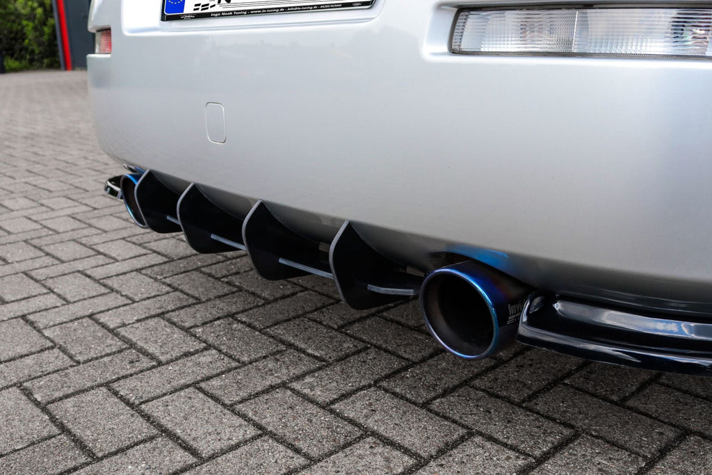 Gefräster Heckansatz mit Finnen aus ABS für Nissan 350Z Coupe+Roadster