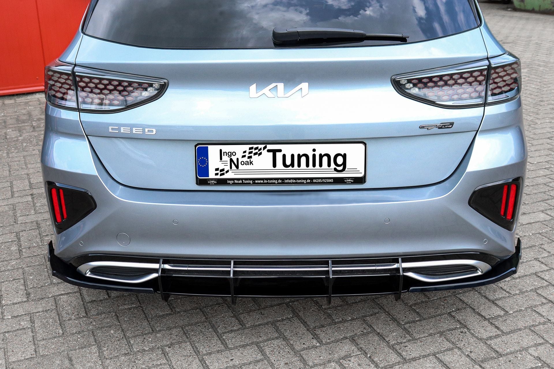 Heckansatz Seitenteile mit Wing + Gefräster Heckansatz aus ABS für Kia Ceed, SK