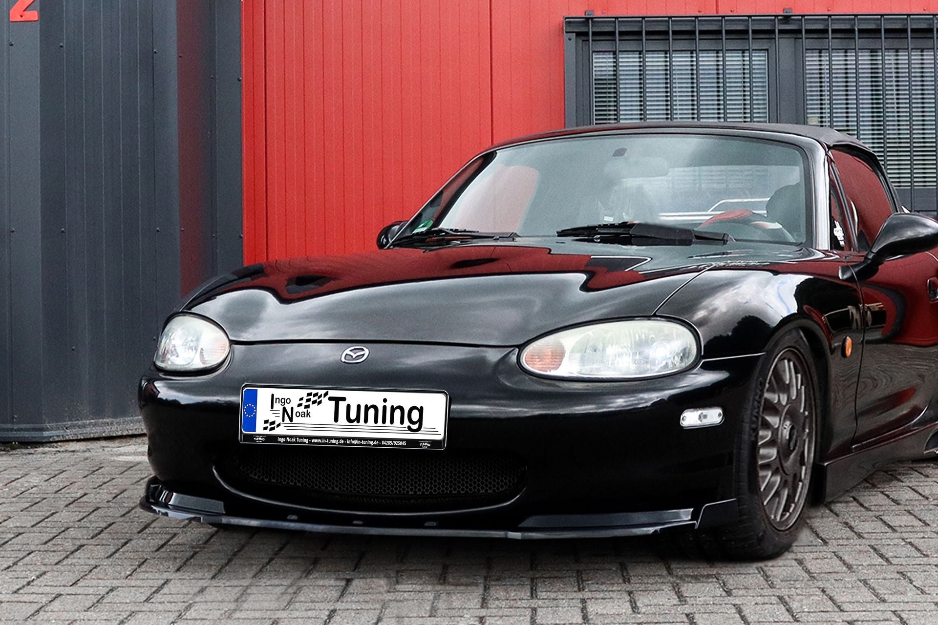 Cuplippe Frontspoilerlippe mit Wing aus ABS für Mazda MX5 NB