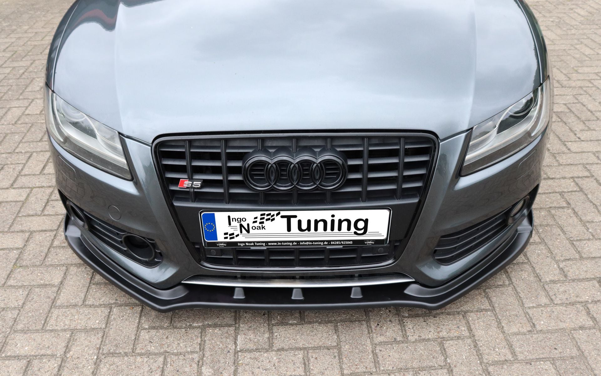 Cuplippe Frontspoilerlippe mit Wings  aus ABS für Audi S5 B8