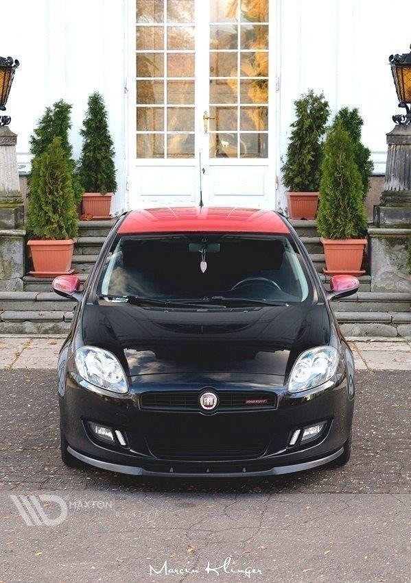 Maxton Design Street+ Spoilerlippe Front Ansatz passend für FIAT BRAVO II schwarz Hochglanz