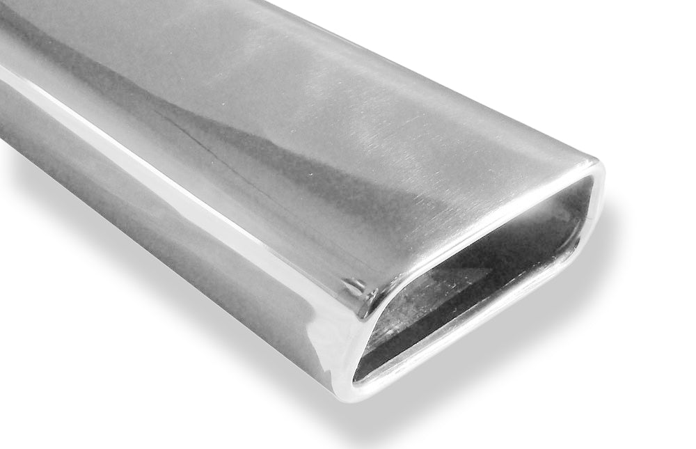 Fox Anschweißendrohr Typ 60 145x65 mm / Länge: 270 mm - trapezförmig / eingerollt / 20° abgeschrägt nach unten