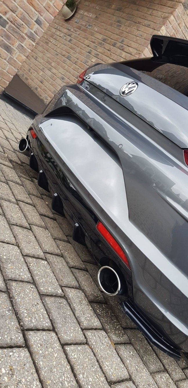 Maxton Design Diffusor Heck Ansatz passend für VW Scirocco R Mk3 Facelift schwarz Hochglanz