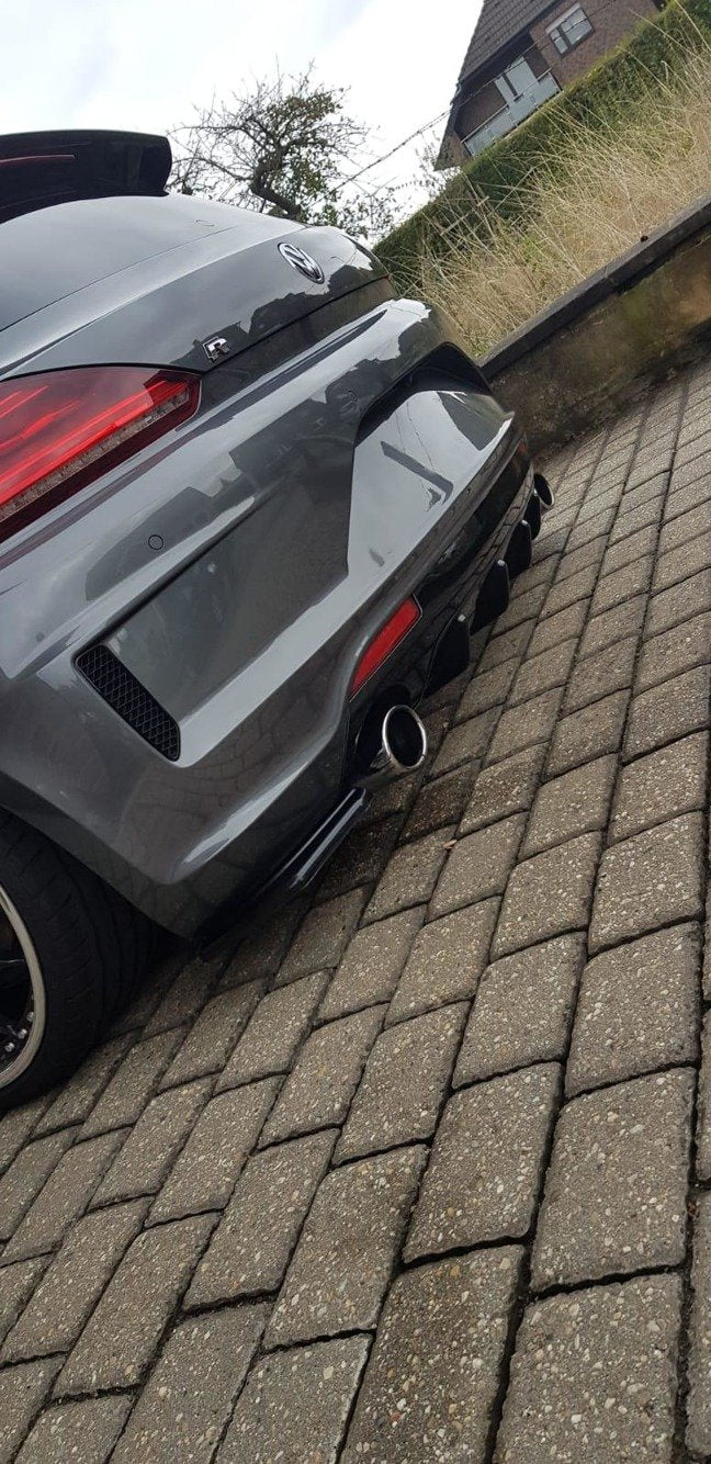 Maxton Design Diffusor Heck Ansatz passend für VW Scirocco R Mk3 Facelift schwarz Hochglanz