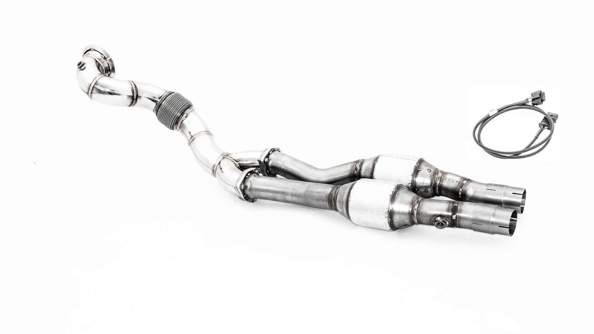 Friedrich Motorsport 1x90mm / 2x70mm Downpipe mit 200 Zellen Sport-Kat. für Audi RS3 8V Sportback Quattro (Bj. 04/2015-04/2016)