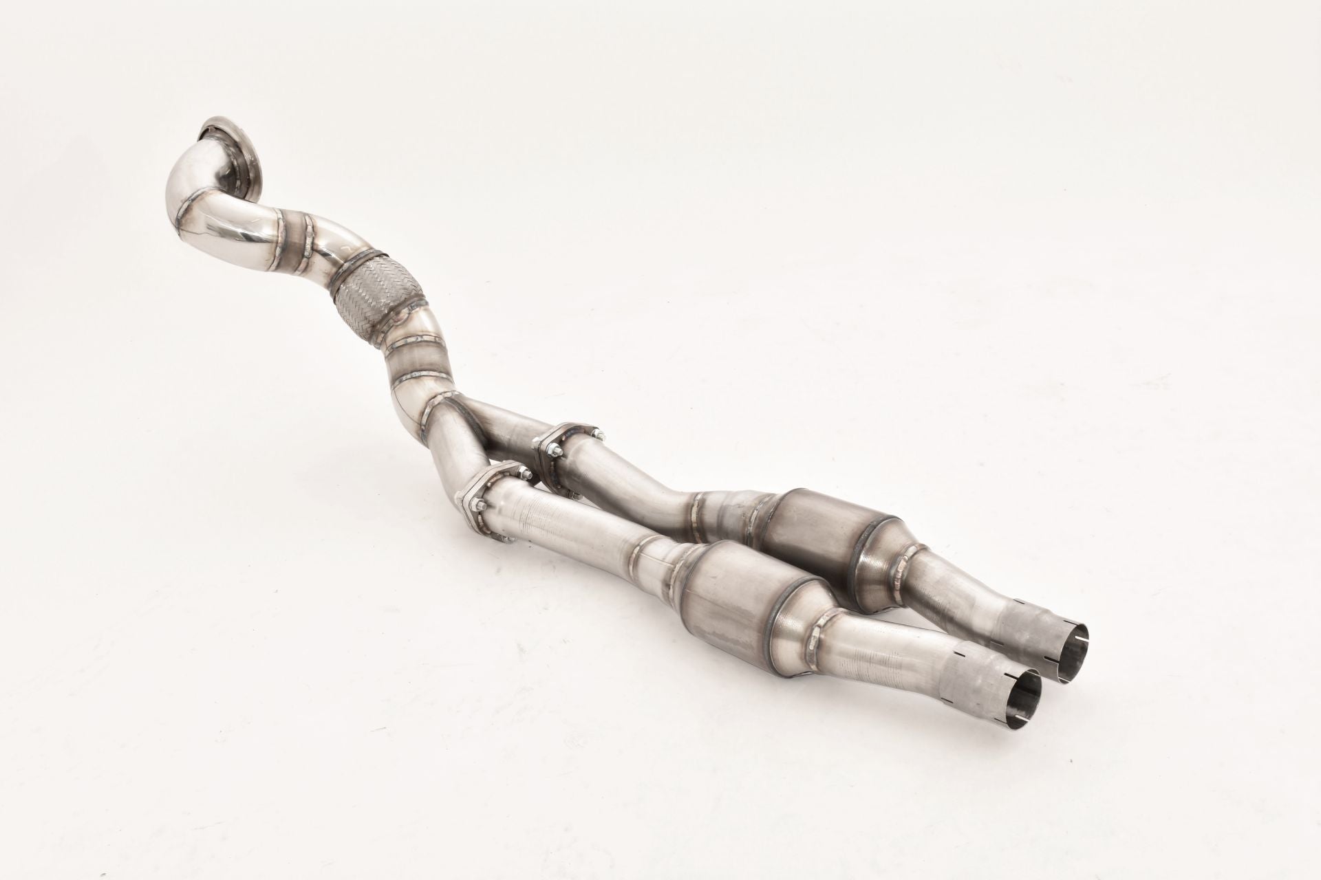 Friedrich Motorsport 1x90mm / 2x70mm Downpipe mit 200 Zellen Sport-Kat. für Audi RS3 8V Sportback Quattro (Bj. 04/2015-04/2016)