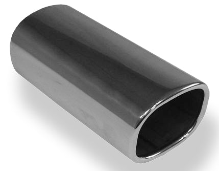 Fox Anschweißendrohr Typ 70 78x75 mm / Länge: 200 mm  - rechteckig abgerundet / eingerollt / 15°abgeschrägt / ohne Absorber