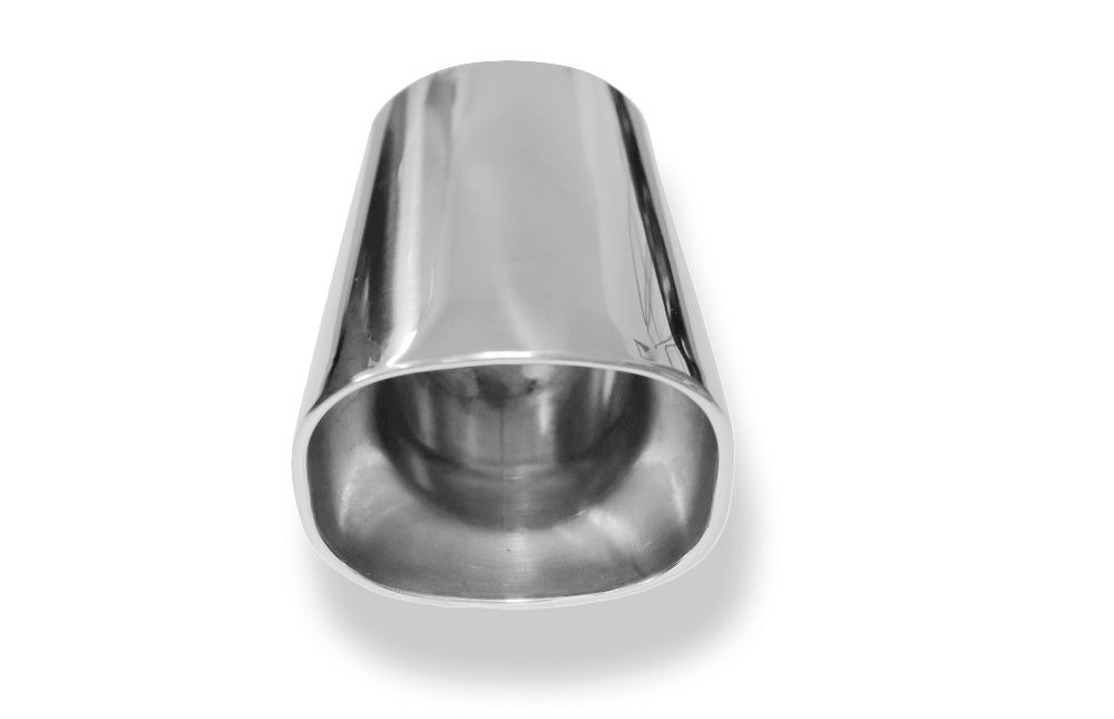 Fox Anschweißendrohr Typ 72 - 78x75 mm - Länge: 200 mm Rechteckig abgerundet / uneingerollt / 10°abgeschrägt / mit Typ-B Einsatz