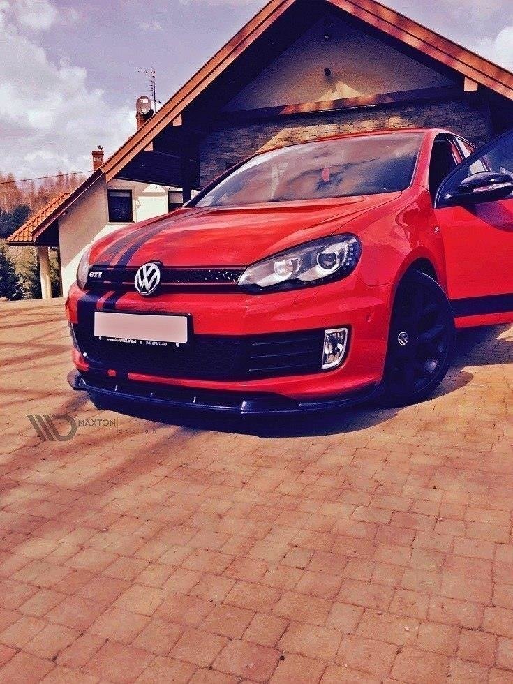 Maxton Design Street+ Spoilerlippe Front Ansatz passend für VW GOLF 6 GTI 35TH schwarz Hochglanz