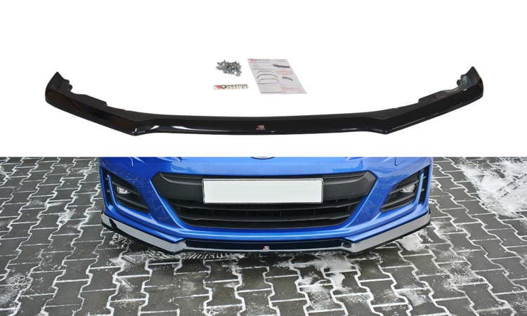 Maxton Design Street+ Spoilerlippe Front Ansatz V.2 passend für Subaru BRZ Mk1 Facelift schwarz Hochglanz