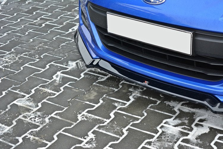 Maxton Design Street+ Spoilerlippe Front Ansatz V.2 passend für Subaru BRZ Mk1 Facelift schwarz Hochglanz