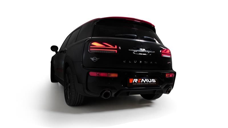 Remus Sportschalldämpfer mittig mit integrierter Klappe  für links/rechts Anlage (OHNE Endrohre!), inkl. EG Genehmigung; für Mini John Cooper Works Cl