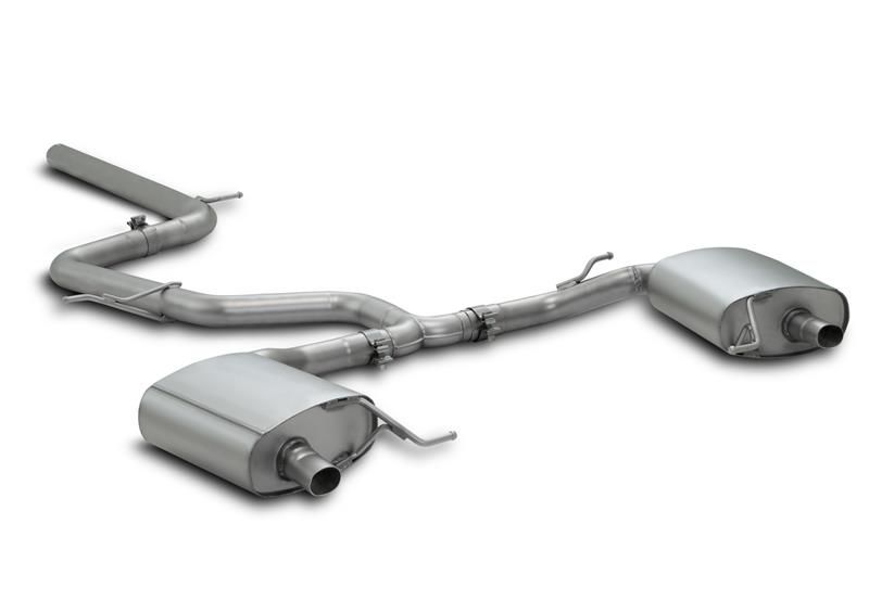 Remus Absorptions-Sportschalldämpfer links/rechts (ohne Endrohre), inkl. (EG-) GENEHMIGUNG! für Skoda Octavia 2,0l TSI 180kW RS (DNP, mit OPF) 10/2020