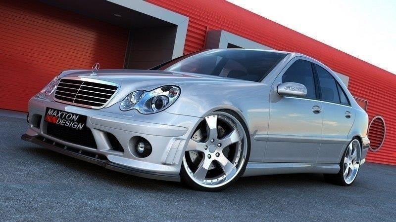 Maxton Design Street+ Spoilerlippe Front Ansatz passend für (FÜR ME-C-203-AMG204-F1 STOßSTANGE) schwarz Hochglanz