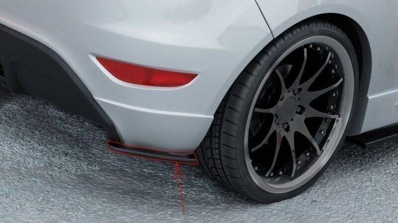 Maxton Design Heck Ansatz Flaps Diffusor passend für FORD FIESTA MK7 ST / STLINE / ZETEC S schwarz Hochglanz
