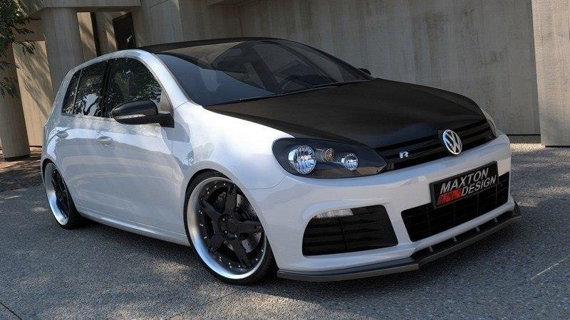 Maxton Design Street+ Spoilerlippe Front Ansatz passend für VW GOLF 6 R schwarz Hochglanz