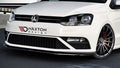 Maxton Design Street+ Spoilerlippe Front Ansatz V.1 passend für VW Polo GTI Mk5 Facelift schwarz Hochglanz