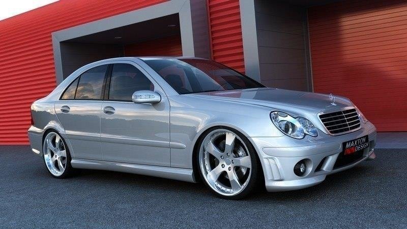 Maxton Design Seitenschweller MERCEDES C W203 < AMG 204 LOOK> für Mercedes-Benz C Klasse W203