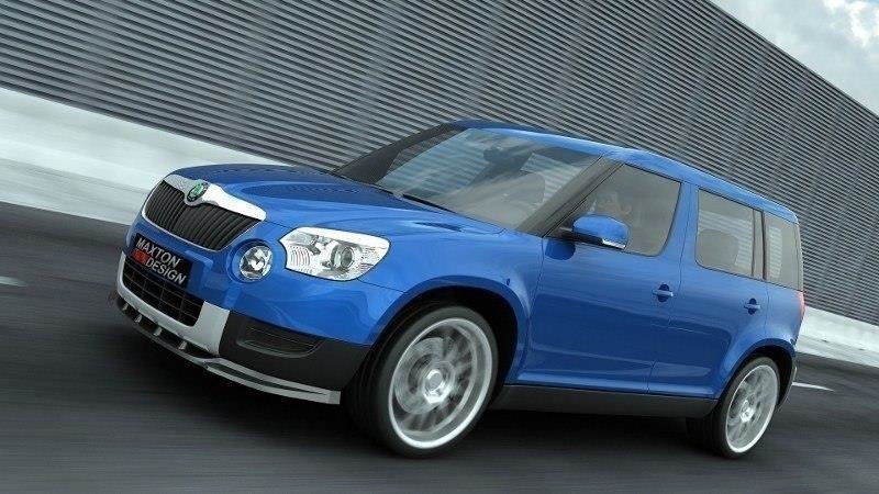 Maxton Design Street+ Spoilerlippe Front Ansatz passend für SKODA YETI schwarz Hochglanz