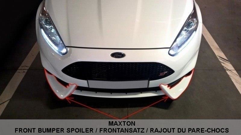 Maxton Design Street+ Spoilerlippe Front Ansatz passend für Ford Fiesta ST Mk7 FL (Mit Maxton Design Stoßstange) schwarz Hochglanz