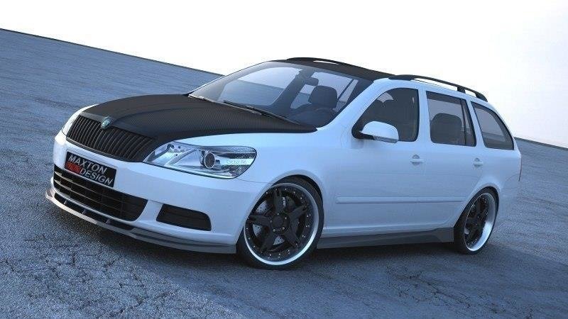 Maxton Design Front Ansatz für Skoda Octavia Mk2 FL Carbon Look