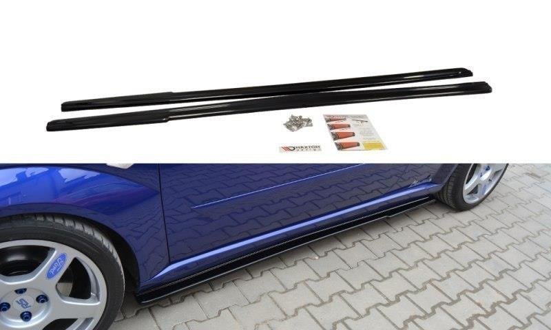 Maxton Design Seitenschweller Diffusers Ford Focus RS Mk1 schwarz Hochglanz für Ford Focus RS