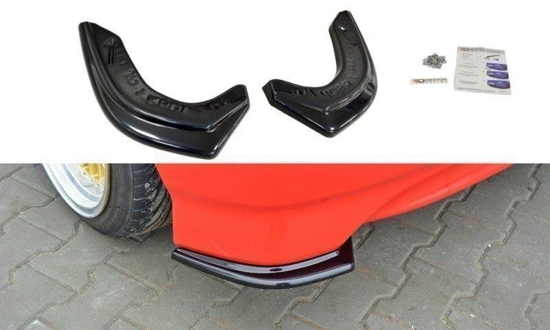 Maxton Design Heck Ansatz Flaps Diffusor passend für HONDA JAZZ MK1 schwarz Hochglanz