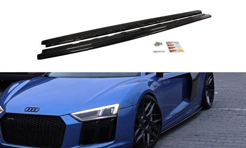 Maxton Design Street+ Seitenschweller Leisten passend für Audi R8 Mk.2 schwarz Hochglanz