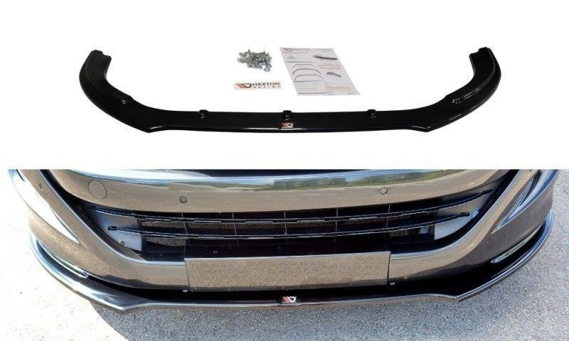 Maxton Design Street+ Spoilerlippe Front Ansatz V.2 passend für Peugeot RCZ Mk1 schwarz Hochglanz