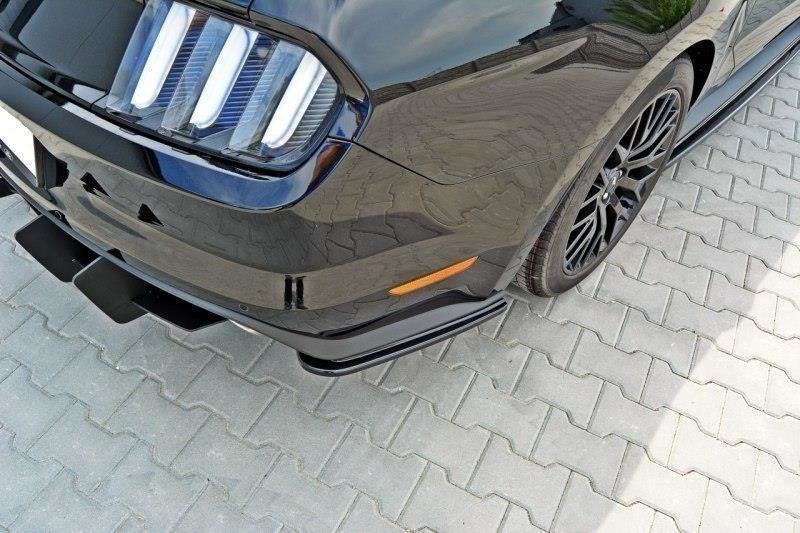 Maxton Design Heck Ansatz Flaps Diffusor passend für Ford Mustang GT Mk6 schwarz Hochglanz