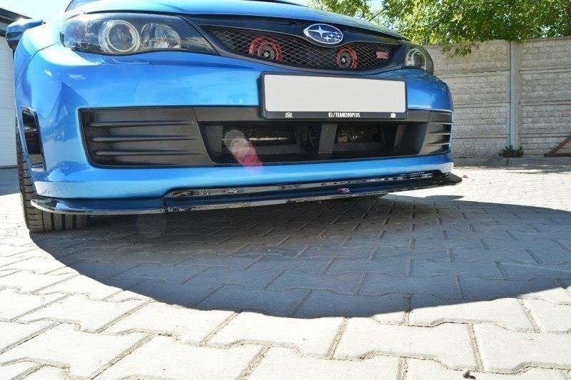 Maxton Design Street+ Spoilerlippe Front Ansatz V.2 passend für Subaru Impreza WRX STI Mk3 schwarz Hochglanz