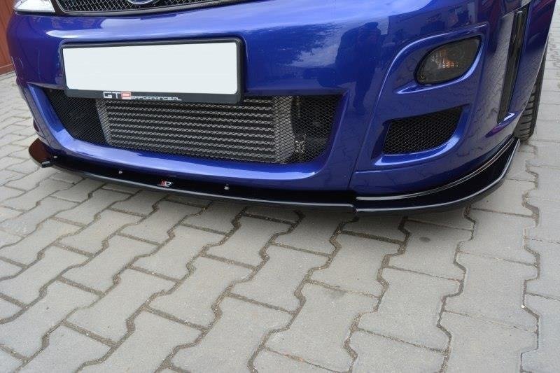 Maxton Design Street+ Spoilerlippe Front Ansatz passend für Ford Focus RS Mk1 schwarz Hochglanz