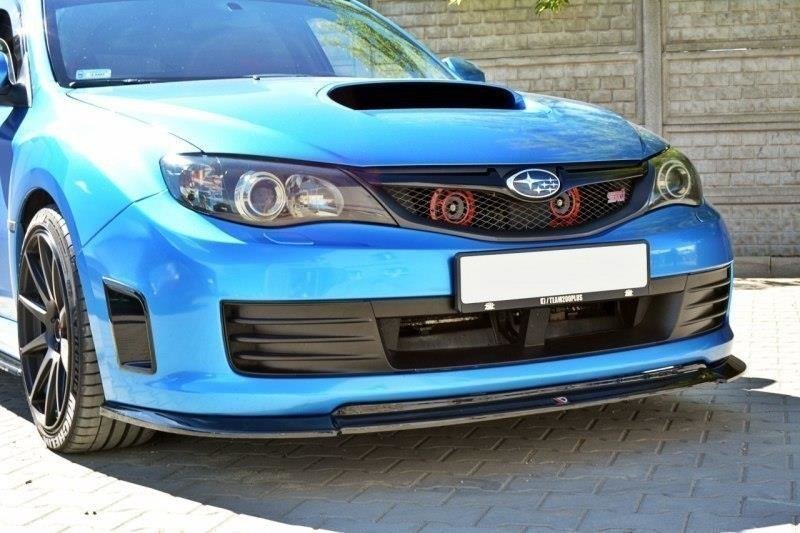 Maxton Design Street+ Spoilerlippe Front Ansatz V.2 passend für Subaru Impreza WRX STI Mk3 schwarz Hochglanz