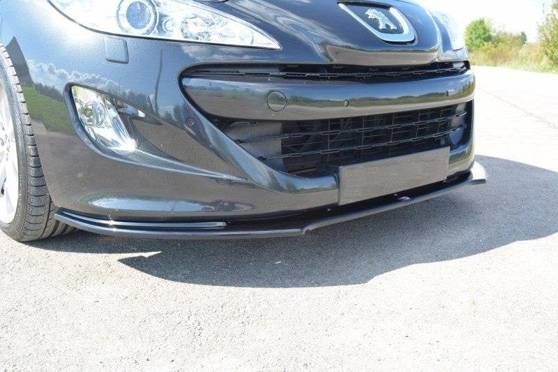 Maxton Design Street+ Spoilerlippe Front Ansatz V.2 passend für Peugeot RCZ Mk1 schwarz Hochglanz