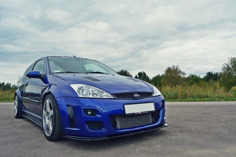 Maxton Design Street+ Spoilerlippe Front Ansatz passend für Ford Focus RS Mk1 schwarz Hochglanz