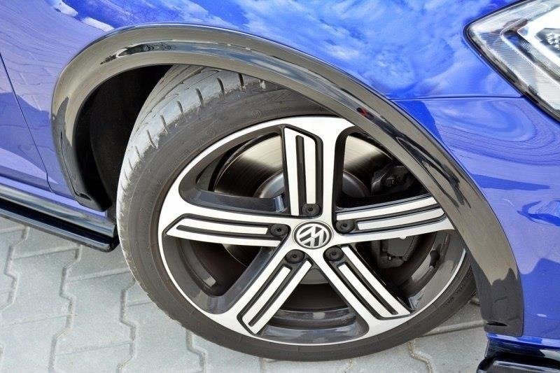 Maxton Design Kotflügelverlängerung VW Golf R / R-Line Mk7 Facelift schwarz Hochglanz für Volkswagen Golf Mk7 Facelift