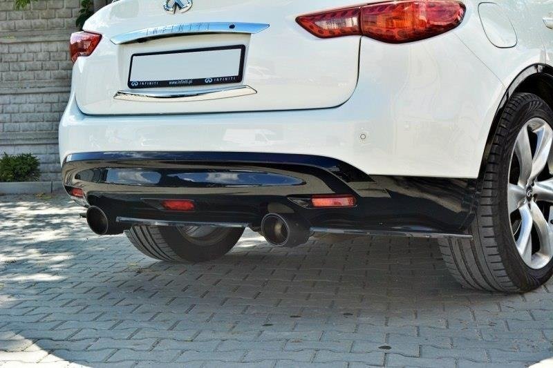Maxton Design Heck Ansatz Flaps Diffusor passend für INFINITI QX70 schwarz Hochglanz